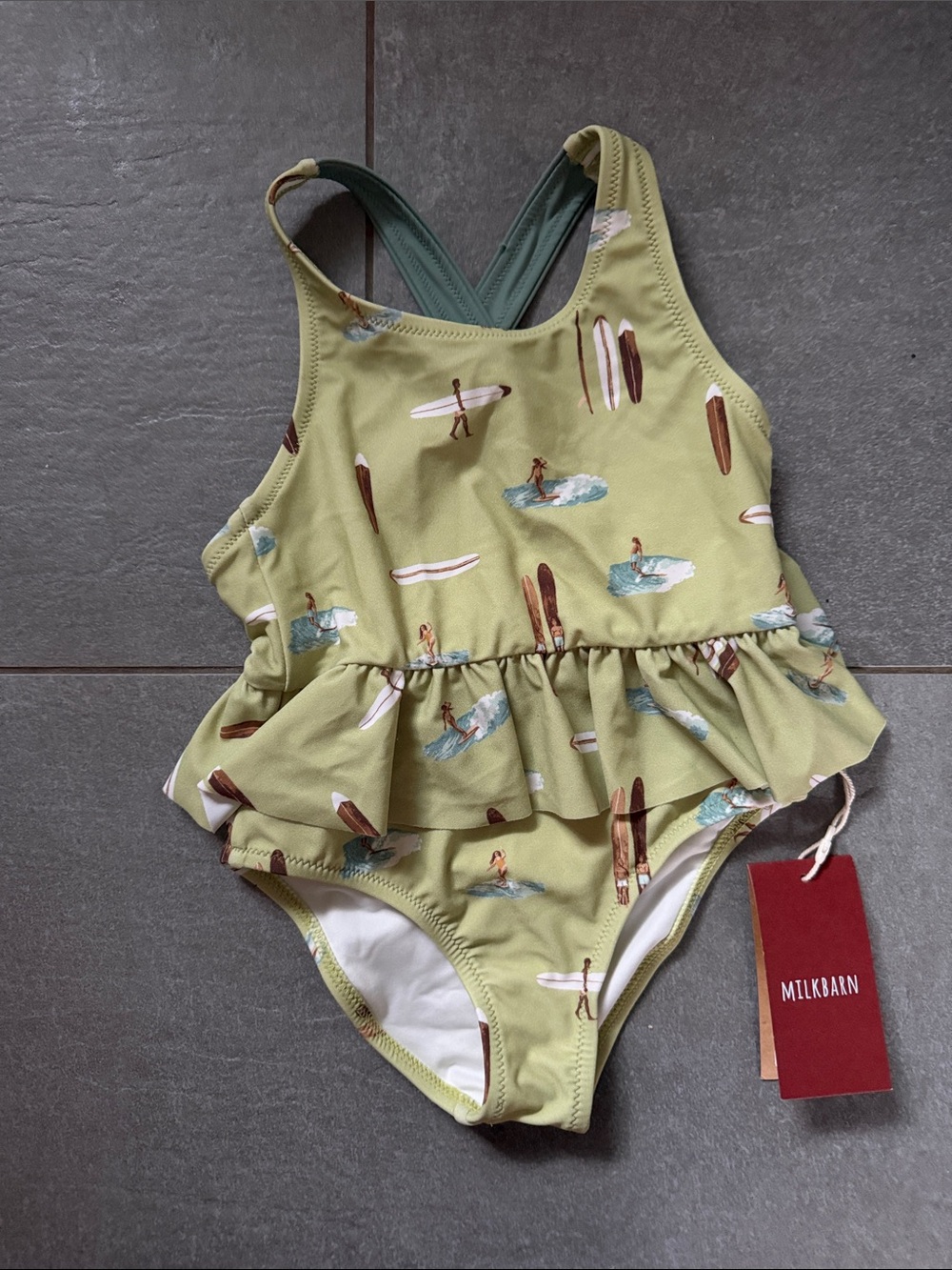 Milkbarn Surfboard Ruffle One-Piece Swimsuit